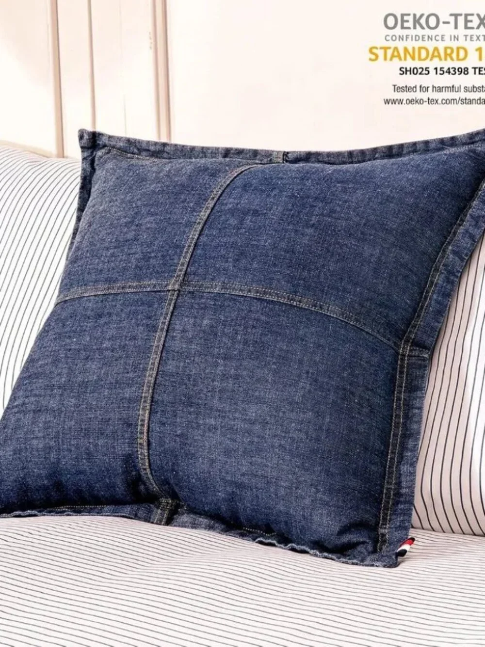 Linen Pillow King Sham / ELEGANT LIFE HOME Cotton Denim Pillow Cover
